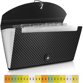 Receipt Holder Aabicku 13 Pockets Receipt Organizer Small Accordion File Organizer Expanding File Folder Large Capacity Cards Ticket File Check Cards Bill Business Coupons Storage Case