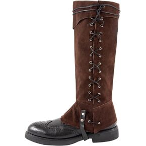 Pirate Boot Covers Pirate Costume Boot Covers Viking Jedi Medieval Boot Covers, Boot Covers Costume Steampunk Renaissance Boot Covers Men Medieval Leg Covers PU Leather Leg Guards Shoe Covers Brown