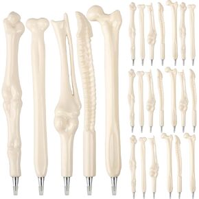 35 PCS Halloween Bone Pens Bulk Novelty Bone Shape Ballpoint Pens Creative Finger Skeleton Ballpoint Pen for Artist Doctor Nurse School Office Party Favor