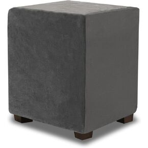 Ottoman Cover Square Medium,Stretch Square Ottoman Covers Slipcover,Thick Soft Velvet Fabric Cover for Ottoman Square,Storage Ottoman Cover Foot Stool Cover Footrest Covers(Taupe,2PCS)