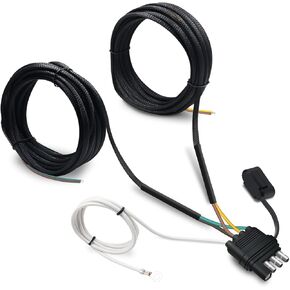 4 Pin 5 Wire Trailer Wiring Harness, 22.7FT Wishbond Trailer Light Kit 4 Way Flat 5 Wire Harness Trailer Connector Wire Plug for Rewiring Trailer Both-Side Taillights