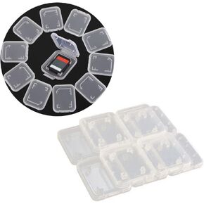 20 Pcs Plastic Memory Card Storage Case Compatible with SD MMC/SDHC PRO Duo White