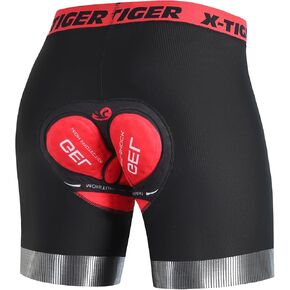 X-TIGER Cycling Underwear Mens Bike Shorts 5D Padded Mountain Biking Riding Shorts with Anti-Slip Leg,Bicycle Liner Shorts
