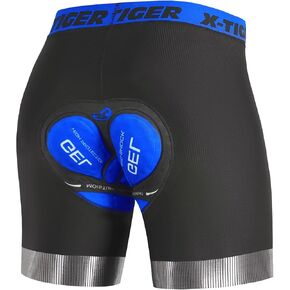 X-TIGER Cycling Underwear Mens Bike Shorts 5D Padded Mountain Biking Riding Shorts with Anti-Slip Leg,Bicycle Liner Shorts