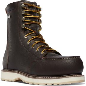 حذاء عمل Danner Cedar River بمقدمة من الألومنيوم مقاوم للماء مقاس 8 بوصات للرجال - جلد فاخر مع نعل خارجي قابل للتنفس وجاف ومقاوم للانزلاق، مصنف EH