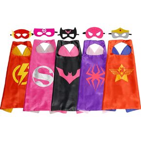 RioRand Kids Superhero Capes Set Toys for Boys Girls Party Supplies Christmas Halloween Cosplay Costume 5pcs