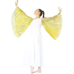 Danzcue Womens Praise Dance Full Length Wing Sleeve Dress