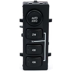 4WD Switch 4x4 Transfer Case Button - Replaces 15136039, 15164520, 19259313, 901-072 - Compatible with Chevy, GMC, Cadillac Vehicles - Silverado, Suburban, Tahoe, Yukon, Sierra - 2003-2007