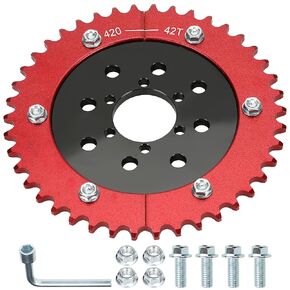 420 Sprocket 42 Tooth Mini Bike Split Sprocket Hub Adapter Compatible with Coleman CT200U BT200X CT200U-EX Baja Warrior Heat Massimo MB165 MB200 Predator 212cc 196cc 6.5hp 5.5hp Mini Bike Parts