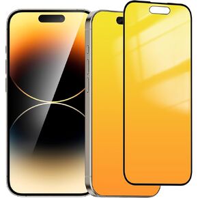 Heromiracle Compatible with iPhone 15 Pro Max Privacy Screen Protector 2 Pack Gradient Colorful anti Blue light eye protection Tempered Glass with Installation Alignment Frame (Pink 6.7 inch)