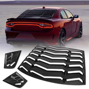 Rear & Size Window Louver Compatible with Dodge Charger 2011-2023 SXT GT R/T Scat Pack SRT Hellcat Widebody Redeye Daytona Windshield Sun Shade Cover in GT Lambo Style ABS Matte Black