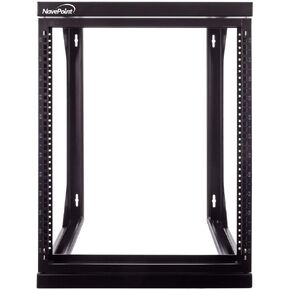 NavePoint 15U Server Rack with Swing Gate - 15U Wall Mount Rack for 19 Inch IT Equipment Open Frame Rack – Network Rack Wall Mount for AV & Server Equipment 24" Deep 15U Rack, Black