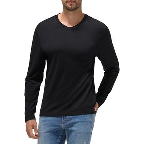 Men's Merino Wool T-shirts | Thermal Base Layer for Cold | Odor-Free & Lightweight Underwear + Laundry Bag