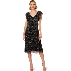 Adrianna Papell Women's Beaded Midi Dress