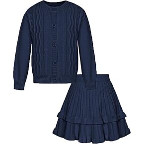 GRACE KARIN Girls Sweater Skirt Set Fall Winter Dress Kids Fashion Outfits Size 5-12