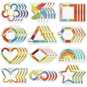 ZOiiWA 48 Pcs Breath Calm Anxiety Sensory Stickers Reusable Textured Tactile Rough Calming Stickers Adhesive Sensory Strips for School Office Classroom Desk Adults Teens Kids Tension Supplies