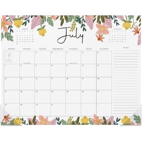 Desk Calendar 2024-2025, Dexmon Desk Pad Calendar 15 x 12 Inch 18 Months Runs From Jul 2024 to Dec 2025, Floral Design Calendar 2024-2025 for Home School and Office