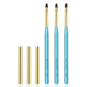 Nail Art Clean Up Brushes,Nail Brushes for Cleaning Polish Mistakes on the Cuticles, Acetone Resistant Nail Brush, Fingernail Cleaning Brushes for Nail Art and Designs (2 Pcs Round&Angled)