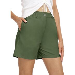 Hiverlay Womens Wide Leg Linen Shorts High Waisted Dressy Shorts Elastic Waist Lightweight Burmuda Shorts with Pockets