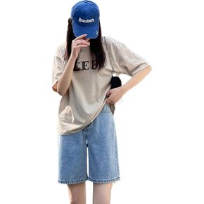 Y2k Shorts Baggy Jean Shorts Bermuda Shorts for Women Knee Length Long Jean Shorts for Women