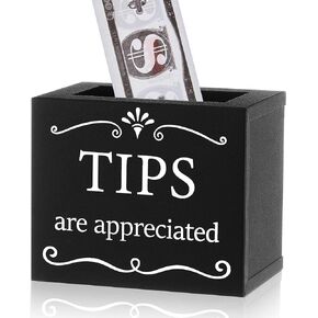 Metal Tips Jar Donation Tip Bucket 6 x 4 x 5 Inch Collection Money Storage Container Suggestion Box Raffle Cash Box for Bartender Bars Restaurants Musicians Driver Coin