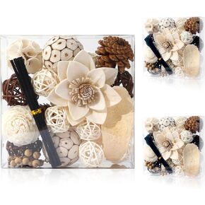 2 Boxes of White Potpourri Bowl Filler Decorative Scented Mixed Dried Flower Vase Filler for Home Decoration