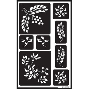 Armour Etch Over N Over Stencil Berry Floral