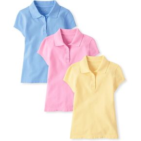 The Children's Place Girls' Multipack Short Sleeve Pique Polos