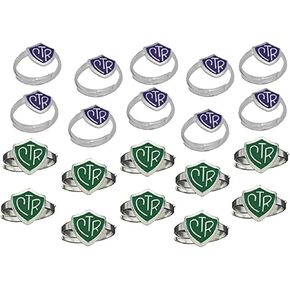 One Moment In Time H14G - H14PR Size Adjustable 20 Pack Green and Purple Ring Mormon LDS CTR