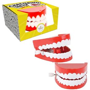 The Dreidel Company Wind Up Teeth Chomping & Chattering Teeth Toys for Kids Birthday Party Favors, Novelty and Gag Gifts, 2.5" Inches (2-Pack) in Saudi Arabia
