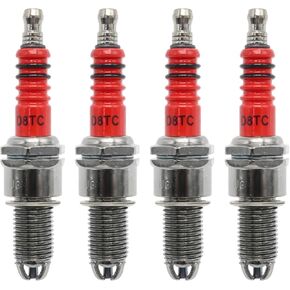 4Pcs D8TC 3 Electrode Spark Plug Replacement for CG 125cc 150cc 200cc 250cc CF250 4 Stroke Gasoline Engine ATV Motorcycle Scooter Replace D8RC