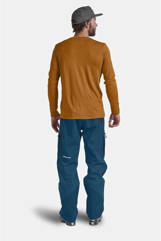 قميص Ortovox رجالي Merino Tangram بأكمام طويلة، تي شيرت بطبقة أساسية من الصوف لرحلات التزلج وركوب الدراجات وتسلق الجبال in Kuwait