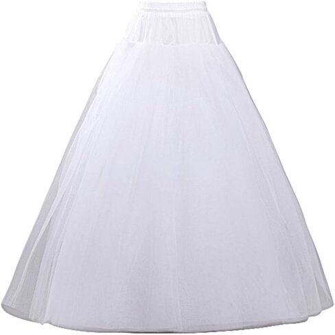 A-line Hoopless Petticoat Crinoline 6 Layers White Underskirt Slips for Wedding Dress(White) in Saudi Arabia