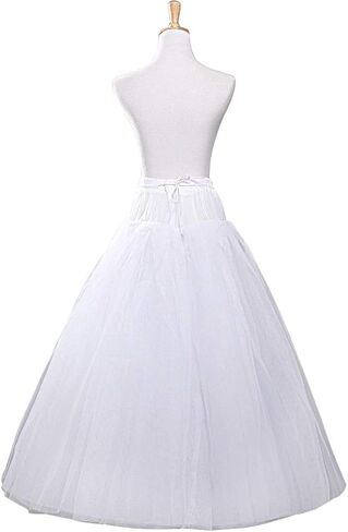A-line Hoopless Petticoat Crinoline 6 Layers White Underskirt Slips for Wedding Dress(White) in Saudi Arabia