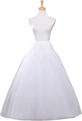A-line Hoopless Petticoat Crinoline 6 Layers White Underskirt Slips for Wedding Dress(White) in Saudi Arabia