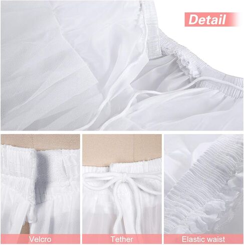 A-line Hoopless Petticoat Crinoline 6 Layers White Underskirt Slips for Wedding Dress(White) in Saudi Arabia
