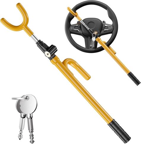 جهاز مضاد للسرقة لقفل عجلة قيادة السيارة من سوردوكا، أقفال عجلة قيادة سهلة التركيب للسيارات والشاحنات ذات الدفع الرباعي، أسطوانة قفل مطورة، حماية مطاطية، جهاز أمان عالمي قابل للتمديد in Kuwait