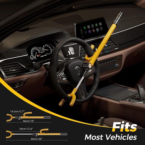 جهاز مضاد للسرقة لقفل عجلة قيادة السيارة من سوردوكا، أقفال عجلة قيادة سهلة التركيب للسيارات والشاحنات ذات الدفع الرباعي، أسطوانة قفل مطورة، حماية مطاطية، جهاز أمان عالمي قابل للتمديد in Kuwait