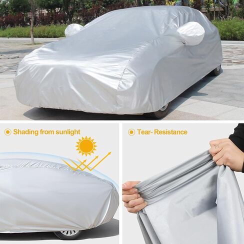 Car Cover, car Cover Waterproof All Weather, Car Covers for Automobiles, Outdoor Full Cover, dust Prevention, Ultraviolet-Proof, Frost and Snow Prevention, Universal (214 * 78 Inches) in Saudi Arabia