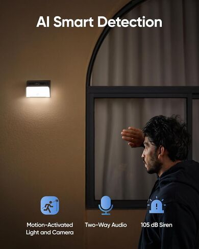 eufy Security Solar Wall Light Cam S120، كاميرا أمان تعمل بالطاقة الشمسية، لاسلكية خارجية، كاميرا 2K، طاقة إلى الأبد، ضوء نشط بالحركة، كشف الذكاء الاصطناعي، IP65 مقاوم للماء، ضوء كشاف، بدون رسوم شهرية in Kuwait