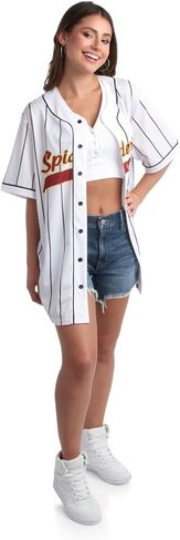 Marvel Women's Spider-Man Baseball Jersey - Novelty Fashion Spider-Man Uniform Shirt - Spidey Jersey Top for Women (S-L) in Saudi Arabia