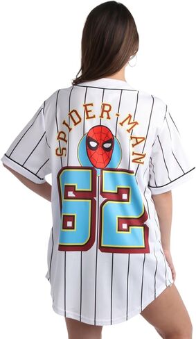 Marvel Women's Spider-Man Baseball Jersey - Novelty Fashion Spider-Man Uniform Shirt - Spidey Jersey Top for Women (S-L) in Saudi Arabia