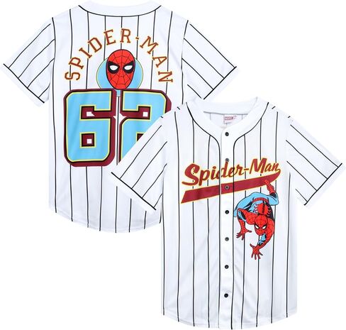 Marvel Women's Spider-Man Baseball Jersey - Novelty Fashion Spider-Man Uniform Shirt - Spidey Jersey Top for Women (S-L) in Saudi Arabia