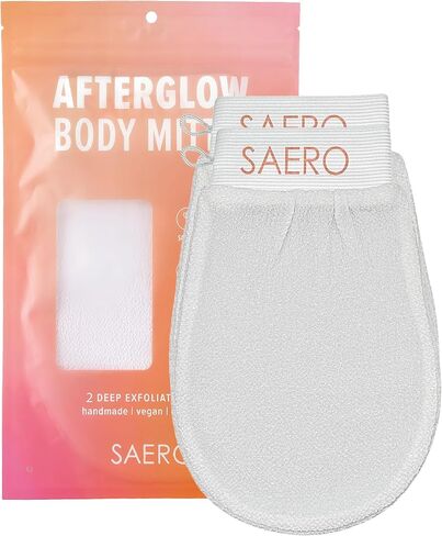 SAERO Deep Exfoliating Glove for Shower - Exfoliating Mitt Body Scrubber - Skin Exfoliator & Dead Skin Remover - Keratosis Pilaris Scrub - Spray Tan Remover - Korean Skincare for Body (1 Pc) in Saudi Arabia