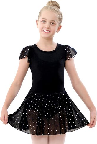 Stelle Ballet Leotards for Girls Dance Leotard with Skirt Toddler Ballet Outfit Ruffle Sleeve Kids Activewear Dress in Kuwait