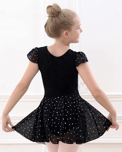 Stelle Ballet Leotards for Girls Dance Leotard with Skirt Toddler Ballet Outfit Ruffle Sleeve Kids Activewear Dress in Kuwait