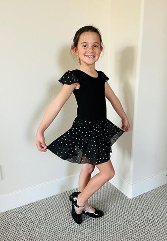 Stelle Ballet Leotards for Girls Dance Leotard with Skirt Toddler Ballet Outfit Ruffle Sleeve Kids Activewear Dress in Kuwait