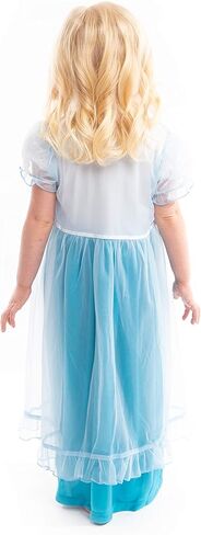 Little Adventures Ice Princess Nightgown with Blue Robe (6) - Machine Washable Child Pajamas with No Glitter in Saudi Arabia