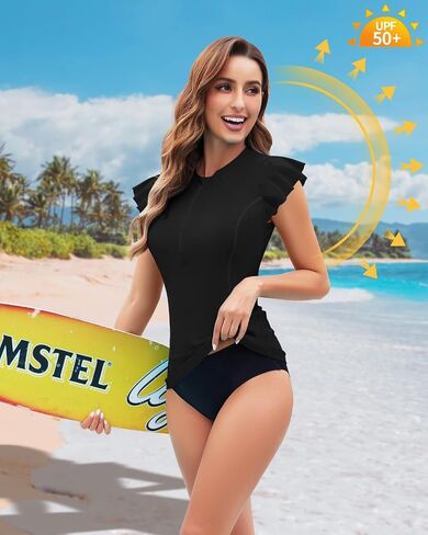 WOWENY ملابس السباحة النسائية طفح الحرس Buit-in Bra Tankini ملابس السباحة بلا أكمام قمصان السباحة ثوب السباحة بدون قيعان in Kuwait