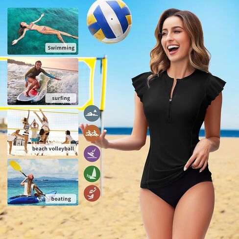 WOWENY ملابس السباحة النسائية طفح الحرس Buit-in Bra Tankini ملابس السباحة بلا أكمام قمصان السباحة ثوب السباحة بدون قيعان in Kuwait